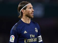 Sergio Ramos en el último partido antes de la suspensión de la Liga, en el estadio bético Benito Villamarín (Sevilla).
