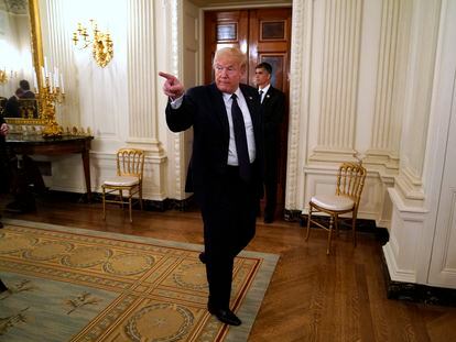 El presidente Donald Trump, el pasado lunes, en la Casa Blanca (Washington).
