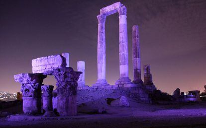 El Templo de Hércules, en Ammán, la capital de Jordania.