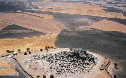 Nuragic settlement of Su Nuraxi, a Unesco world heritage site.  