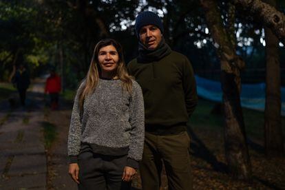 Claudia Almanza and Andres Duque, in the Niza neighborhood, in Bogota, in January 2024.