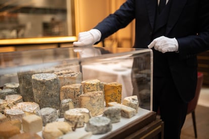 Cheese table at the Saddle restaurant in Madrid.