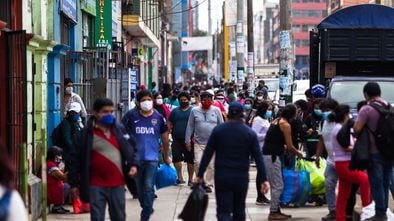 Una calle del centro de Lima.