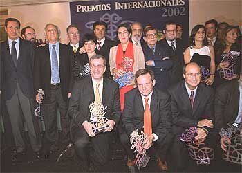 Los galardonados con los Premios del Club Internacional de Prensa, ayer, en el hotel Palace de Madrid.