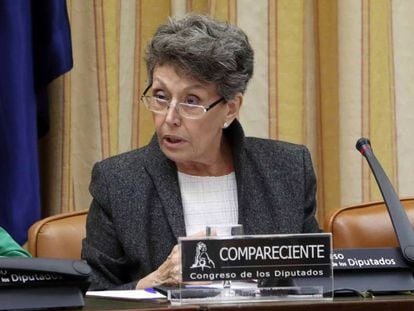 La administradora única provisional de RTVE, Rosa Maria Mateo, el pasado noviembre en el Congreso.