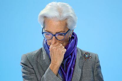 Christine Lagarde, durante la rueda de prensa del BCE el pasado diciembre.