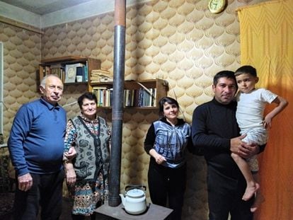 The Pogosian family, refugees from Nagorno Karabak, in the house where they now live on the outskirts of Yerevan.
