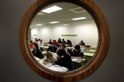 Estudiantes de Informática, en un aula de la Universidad Politécnica de Valencia.