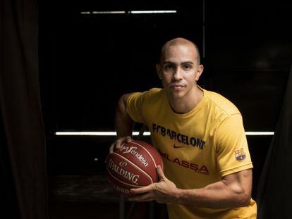 Carlos Arroyo posa en el Palau Blaugrana.