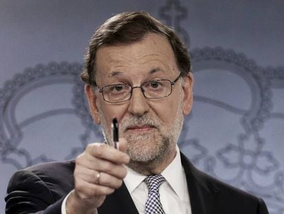 Rajoy, tras su reunion con el Rey. 