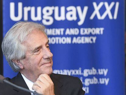 El presidente de Uruguay, Tabar&eacute; V&aacute;zquez, en un foro de negocios de en Finlandia.