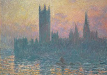 El Parlamento de Londres al atardecer (1903), de Monet.
