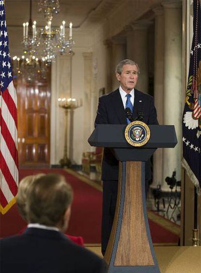 George W. Bush durante su discurso de despedida