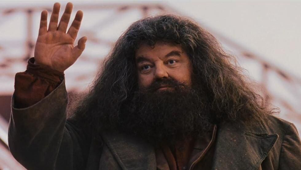 El actor Robbie Coltrane en su papel de Hagrid de la saga de Harry Potter.