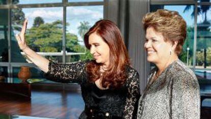 Cristina Fernández y Dilma Rousseff. Cortesía Blog de Plan Alto.