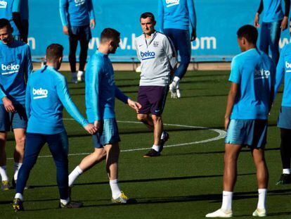 Valverde, durante un entrenamiento.