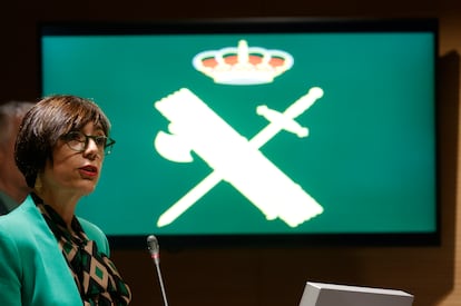 Maria Gamez, during the press conference, this Wednesday in Madrid.