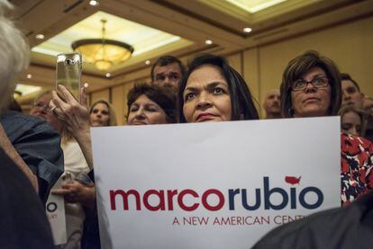 Partidarios de Marco Rubio durante su mitin en Las Vegas.