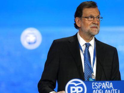 Mariano Rajoy, este domingo, en el congreso del PP.