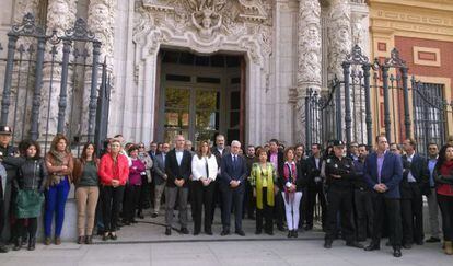 Concentración en el Palacio de San Telmo, sede del Gobierno andaluz.