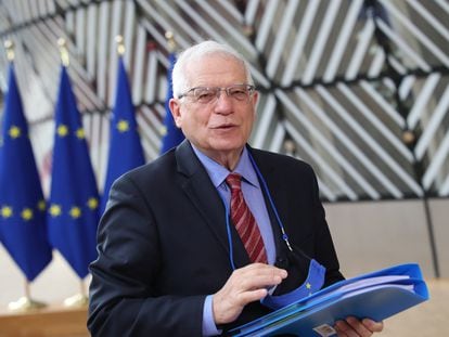 El alto representante europeo para la política exterior, Josep Borrell, este lunes en Bruselas.