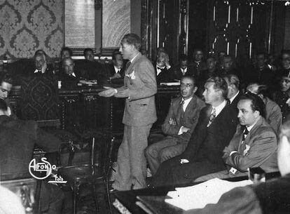 Companys, el maig de 1935, declarant del Tribunal de Garanties Constitucionals pels Fets d'Octubre de 1934.