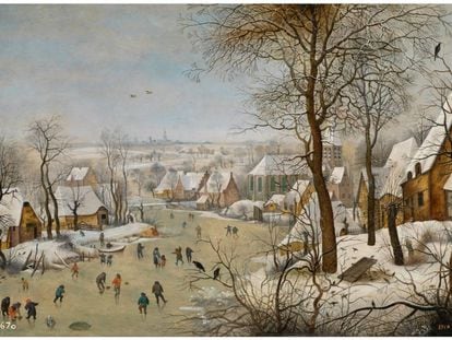 'Paisaje nevado con patinadores y trampa para pájaros', de Pieter Brueghel el joven.