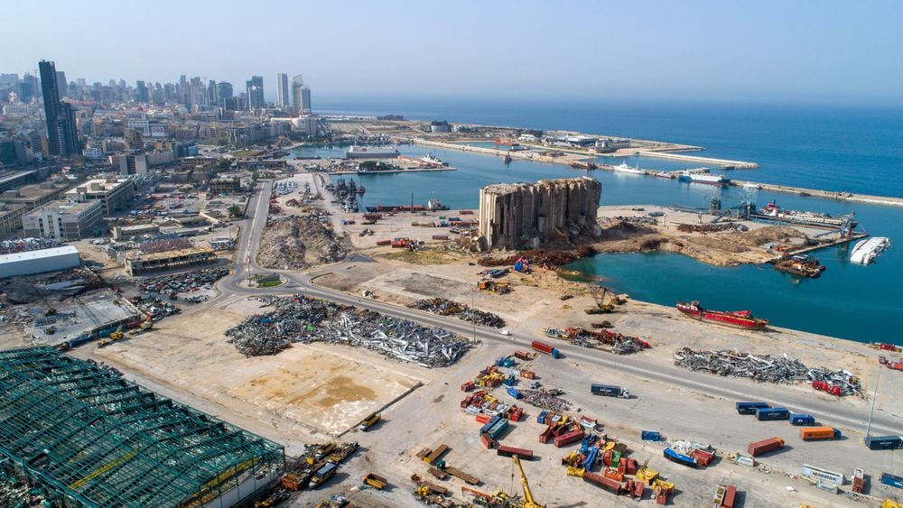 El Puerto De Beirut A Vista De Dron Seis Meses Después De La Explosión