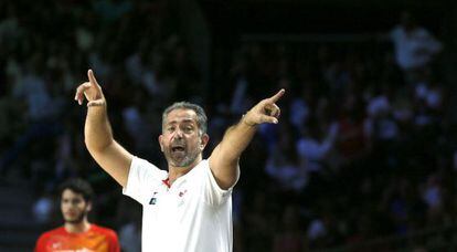 José Antonio Orenga, durante el partido contra Francia.