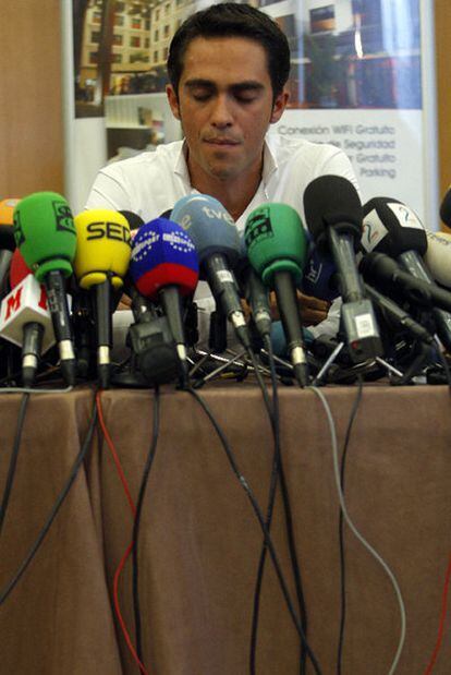 Alberto Contador, en la rueda de prensa del jueves.