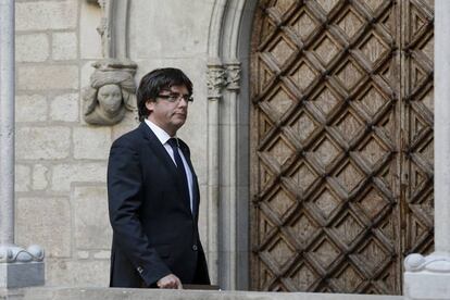 Carles Puigdemont, en el palau de la Generalitat a l'octubre de l'any passat.