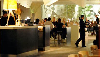 Comedor del restaurante Moo, en el hotel Omm, situado en pleno Eixample barcelonés.