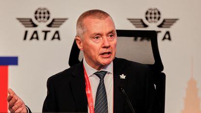Willie Walsh, en la asamblea anual de IATA, en Estambul.