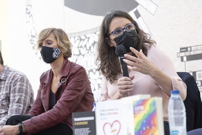 The councilor Verònica Ruiz and the Valencian vice president, Mónica Oltra, this Monday in Castellón.