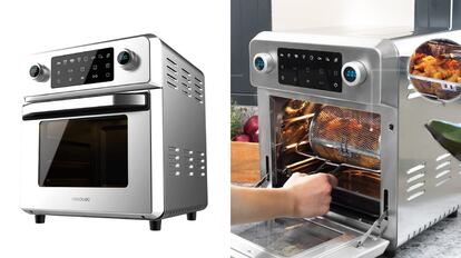  Mini horno eléctrico de 12 L para cocinar y parrilla, horno  pequeño para hornear en casa, temporizador de doble puerta de vidrio,  tostadora de convección Horno útil (azul) : Hogar y