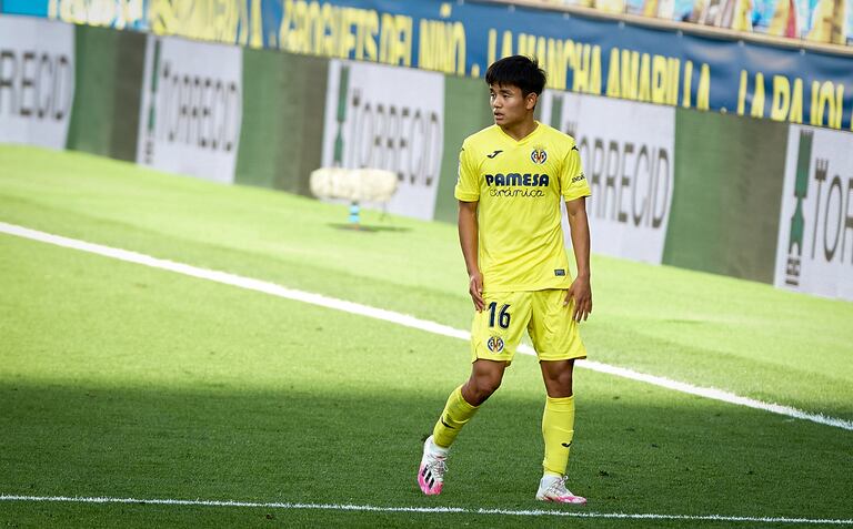 Take Kubo, en un partido con el Villarreal esta temporada en La Cerámica.