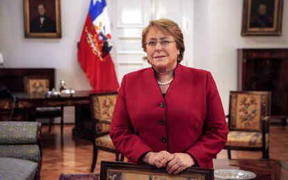 La presidenta de Chile, Michelle Bachelet, en el Palacio de La Moneda el pasado 23 de junio.
