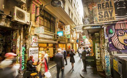 Centre Place, uno de los pasajes comerciales más populares de la ciudad australiana de Melbourne.