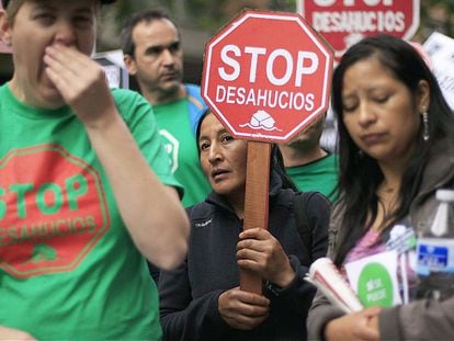 Manifestación de la PAH por el derecho a la vivienda, en 2013 en Madrid.