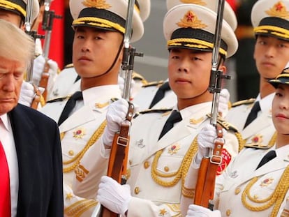 Donald Trump, en Pek&iacute;n, durante su visita oficial a China de noviembre pasado.  