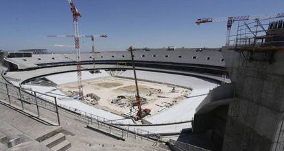 Obras del estadio Metropolitano, en San Blas, el pasado diciembre.