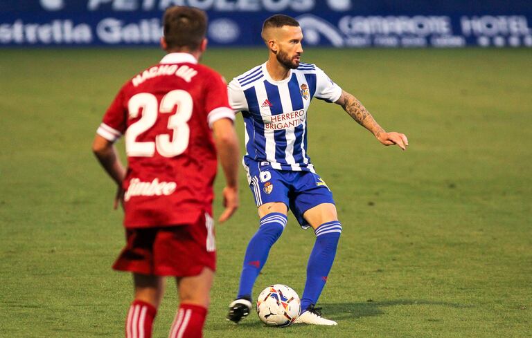 Oscar Sielva, de la Ponferradina, en el último partido disputado, ante el Cartagena.