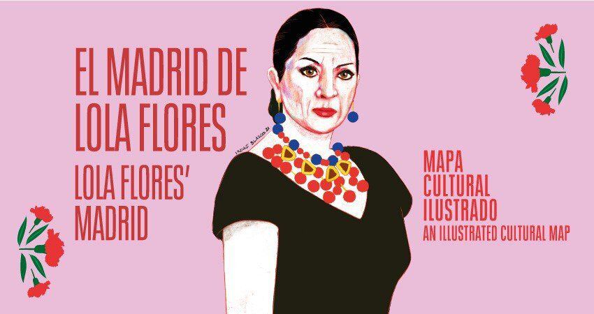 Ilustración de Irene Blasco para el mapa del Madrid de Lola Flores