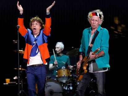 Los Rolling Stones durante su actuación en el festival Desert Trip en el Empire Polo Club en Indio, California, en octubre de 2016.