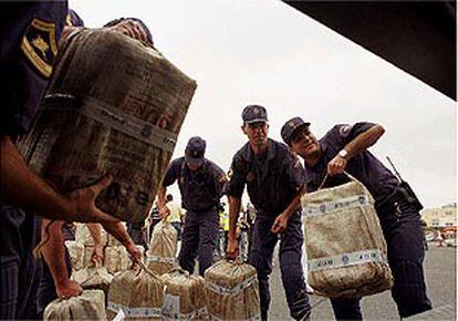 Imagen de archivo de la aprehensión de los 10.000 kilos de cocaína aprehendidos a bordo del buque Tammsaare.
