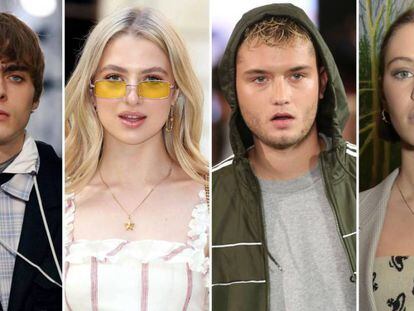 De izquierda a derecha, Lennon Gallagher, Anais Gallagher, Rafferty Law y Iris Law.