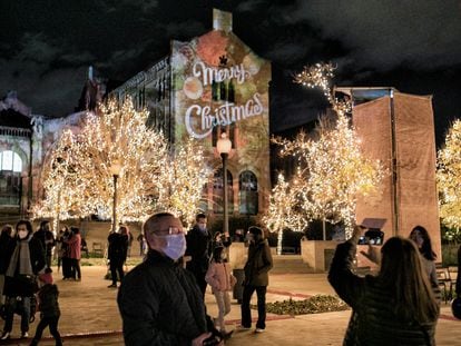 Luces de Navidad en Barcelona en 2021.