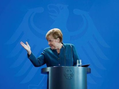 La canciller Angela Merkel, este jueves.