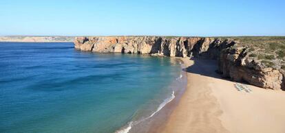 Panoràmica de la platja de Beliche, a l'Algarve (Portugal).