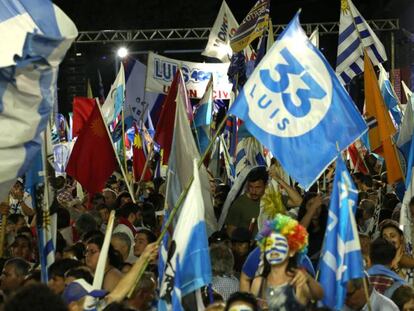 El mitin del candidato Luis Lacalle Pou.